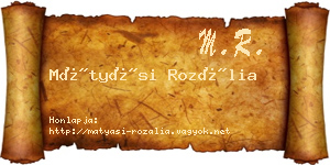 Mátyási Rozália névjegykártya